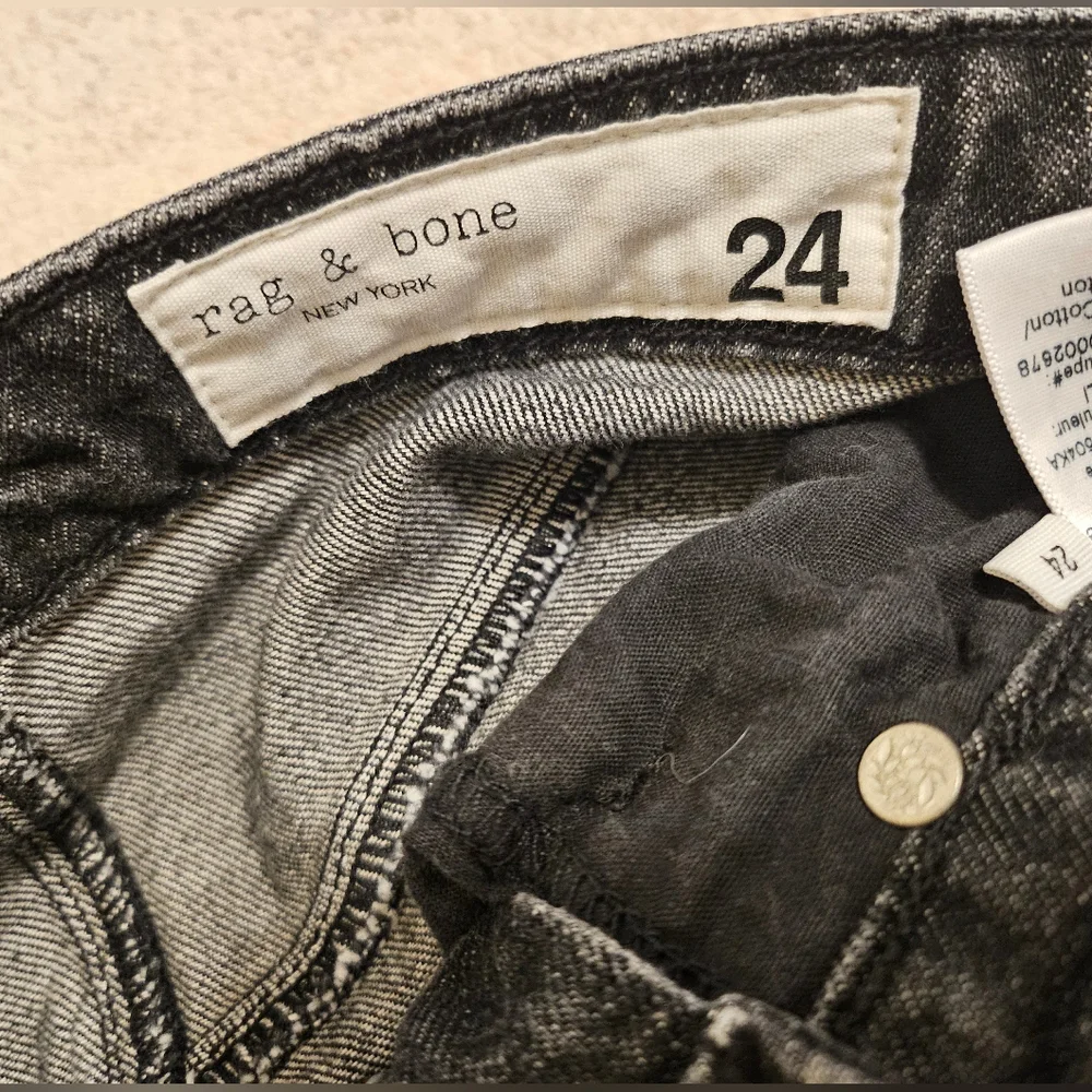 Rag & Bone Denim Skirt Slit Dark Grey 24 - Picture 3 of 5